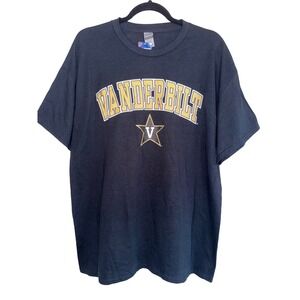 Gildan Men's XL Black Short Sleeved Heavy Cotton Vanderbilt Commodores T-Shirt